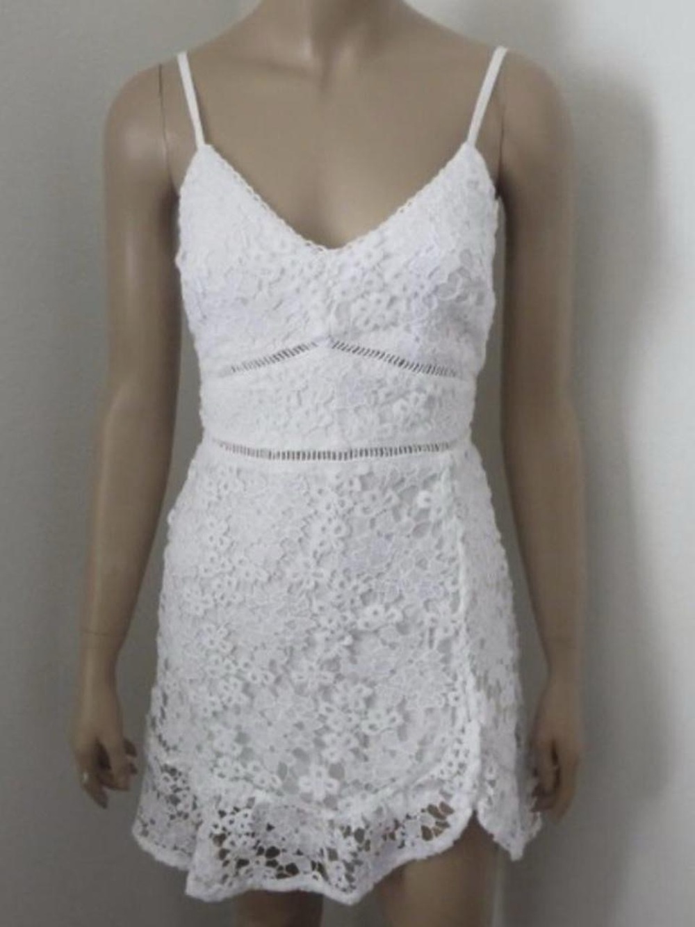 Abercrombie & Fitch White Lace Spaghetti Strap Dress